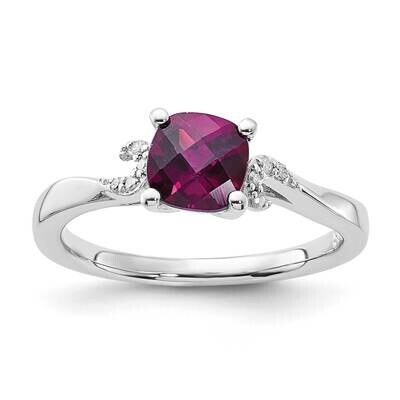 Sterling Silver Rhodolite Garnet and Diamond Ring RLS6389/RHGA-SSAS45