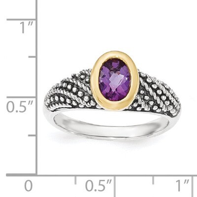 Amethyst Ring Sterling Silver &amp; 14k Gold QTC1262, MPN: QTC1262, 886774378299