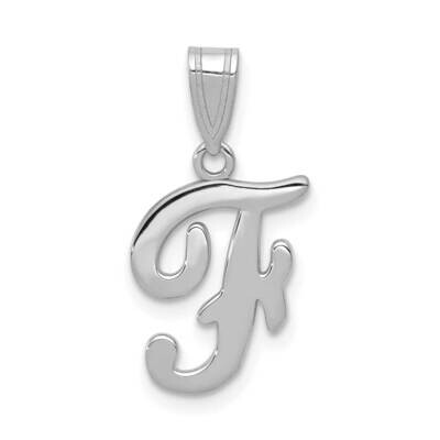 Script Letter F Initial Pendant 14k White Gold YC993WF, MPN: YC993WF, 196904071564