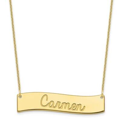 Polished Curved Bar Necklace 10k Gold Medium 10XNA1254Y, MPN: 10XNA1254Y,