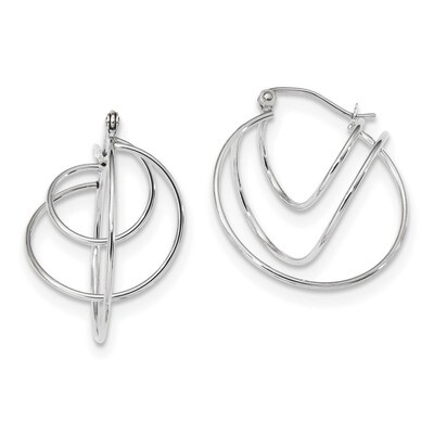 Polished Twisted Circles Hoop Earrings 14k white Gold TF1232W, MPN: TF1232W, 191101058769