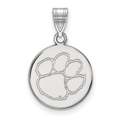 Clemson University Medium Disc Pendant 14k White Gold 4W039CU, MPN: 4W039CU, 886774847252