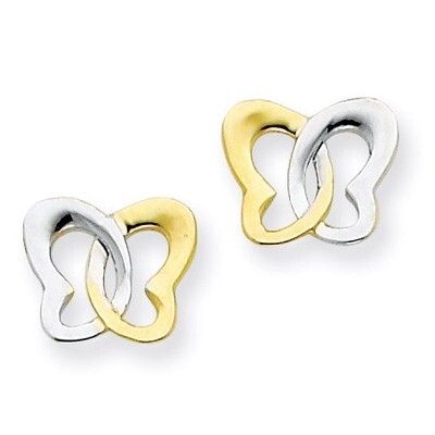 Butterfly Post Earrings 14k Gold PRE354, MPN: PRE354, 869887117979