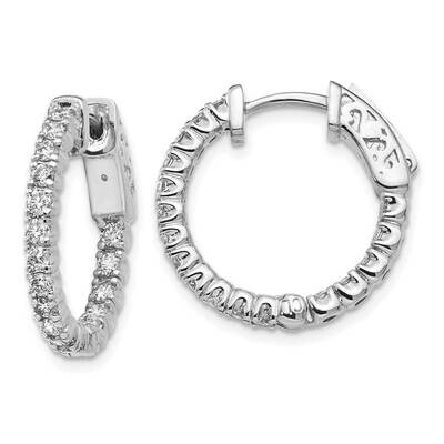 Vs/Si, D E F, Diamond Hoop with Safety Clasp 14k White Gold True Origin Lab Grown XE1987WLD, MPN: X…