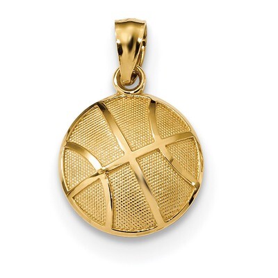 Basketball Pendant 14k Satin &amp; Polished K6143, MPN: K6143, 886774114477