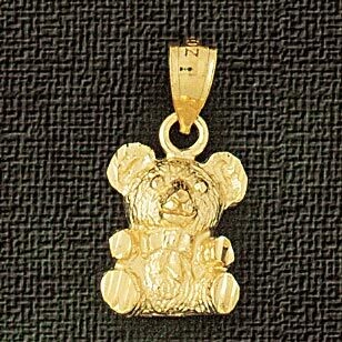 Dazzlers Jewelry Teddy Bear Pendant Necklace Charm Bracelet in Yellow, White or Rose Gold 2455, MPN…