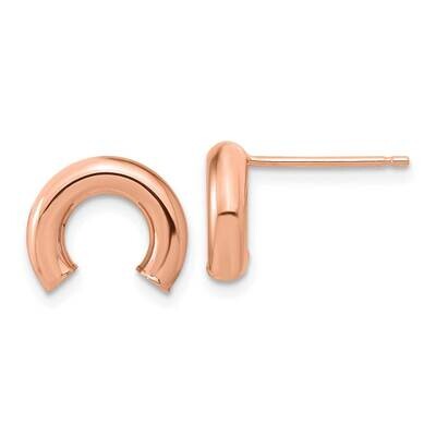 Polished U Shape Tube Post Earrings 14k Rose Gold TF1983R, MPN: TF1983R, 191101785573