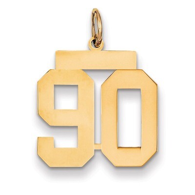 Number 90 Charm 14k Gold Medium Polished LM90, MPN: LM90, 883957219516