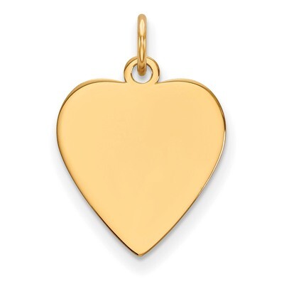 0.011 Gauge Heart Engravable Disc Charm 14k Gold Plain XM622/11, MPN: XM622/11, 883957958453