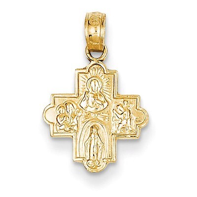 Miniature Four Way Medal Pendant 14k Gold C3963, MPN: C3963, 637218016570