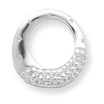 White CZ Circle Pendant Sterling Silver QP2059