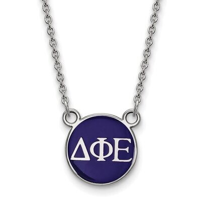 Delta Phi Epsilon Extra Small Enameled Pendant with 18 Inch Chain Sterling Silver SS029DPH-18, MPN:…