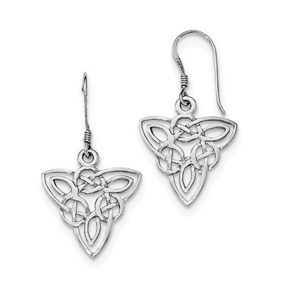 Celtic Knot Shepherd Hook Earrings Sterling Silver Rhodium-plated Polished QE11976, MPN: QE11976, 1…