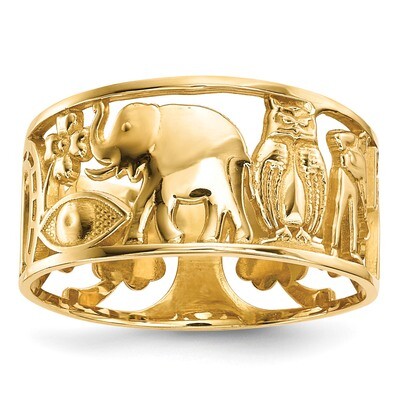 Lucky Symbols Cut Out 9mm Band 14k Gold R646, MPN: R646, 196904053355
