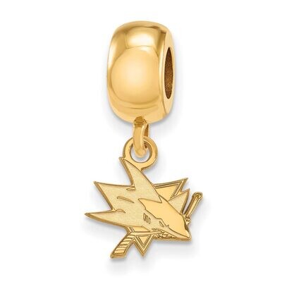 San Jose Sharks Bead Charm x-Small Dangle Gold-plated Silver GP018SHA, MPN: GP018SHA, 886774922812