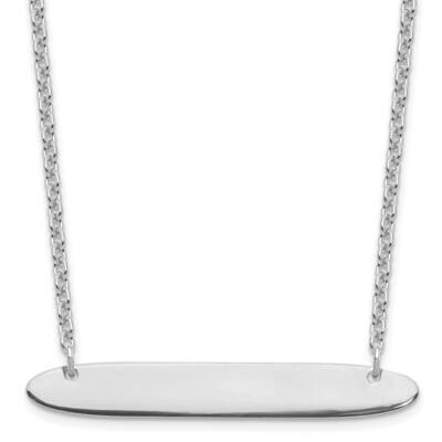 Medium Polished Oblong Blank Bar Necklace Sterling Silver Rhodium-plated XNA1204SS, MPN: XNA1204SS,