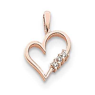 Diamond heart pendant 14k Rose Gold XHR4A, MPN: XHR4A,