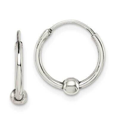 Beaded Hoop Earrings Sterling Silver Antiqued QE14206, MPN: QE14206, 886774014838