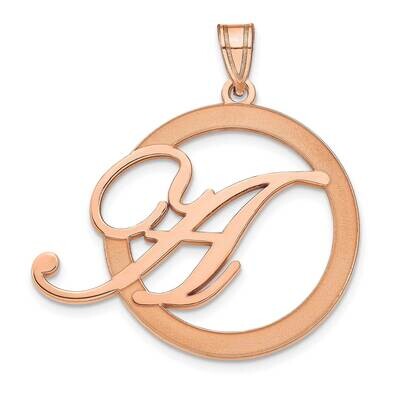 Etched Initial In A Circle Pendant Sterling Silver Rose-plated XNA515RP, MPN: XNA515RP,