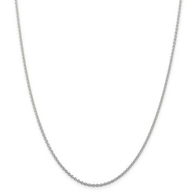 1.95mm Cable Chain 30 Inch Sterling Silver Rhodium-Plated QCL050R-30, MPN: QCL050R-30,