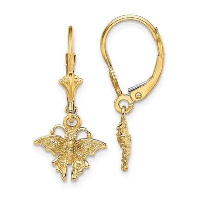 Mini Butterfly Leverback Earring 14k Gold TF1786, MPN: TF1786, 637218176878