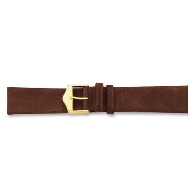 17mm Brown Suede Leather Watch Band 7.5 Inch Silver-tone Buckle BAW119-17, MPN: BAW119-17, 60226962…