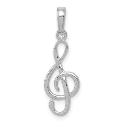 Clef Note Pendant 14k White Gold 3-D A2192W, MPN: A2192W, 637218180073