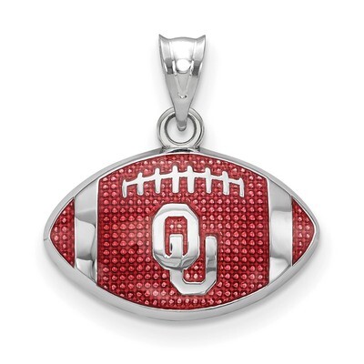 University of Oklahoma Enameled Football Pendant Sterling Silver SS508UOK, MPN: SS508UOK, 634401431…