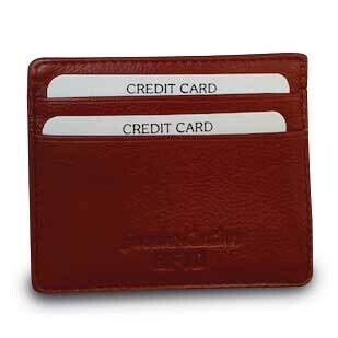 Burgundy Genuine Cowhide Leather RFID 6-Card Slim Wallet GM22528, MPN: GM22528,