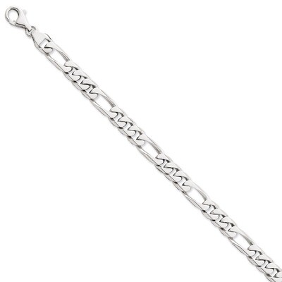 8mm Hand-Polished Figaro Link Chain 22 Inch 14k White Gold WLK108-22, MPN: WLK108-22, 191101654978