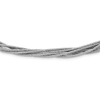 Wire Mesh 6 Strand with 2 Inch Extender Necklace Sterling Silver QG3858-18