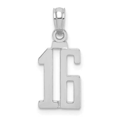 Number 16 Pendant 14k White Gold Polished NU16W, MPN: NU16W, 637218180592