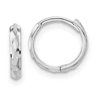 Hinged Diamond Cut Hoop Earrings 14k White Gold GK1160 by Madi K, MPN: GK1160, 883957976617