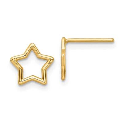 Star Stud Post Earrings 14k Gold Polished YE2060, MPN: YE2060, 716838360062