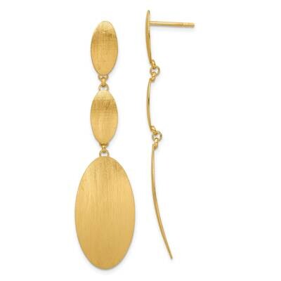 Brushed Post Dangle Earrings Sterling Silver Gold-Plated QE16103, MPN: QE16103, 196904150122