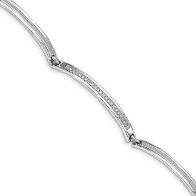 Segemented Bars with 1 inch extender Bracelet Sterling Silver CZ Diamond QG4955-6.5, MPN: QG4955-6.…