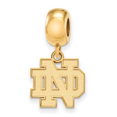 University of Notre Dame Bead Charm Small Dangle Gold-plated Sterling Silver GP034UND, MPN: GP034UN…