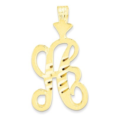 Diamond-cut Grooved Initial A Charm 10k Gold 10C767A, MPN: 10C767A, 883957393001