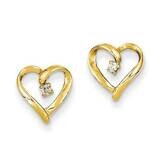 AAA Diamond Heart Earring 14k Gold XE46AAA, MPN: XE46AAA, 883957338859