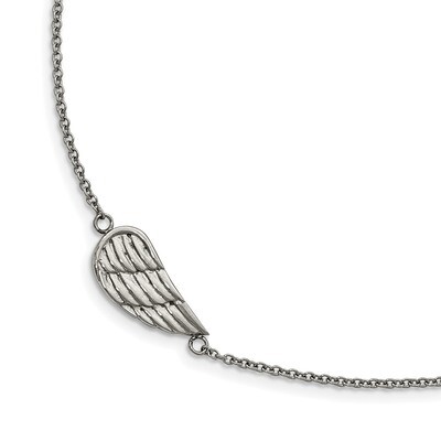 Brushed 1.25 Inch Extender Angel Wing Bracelet Stainless Steel Polished SRB2104-6.25 by Chisel, MPN…