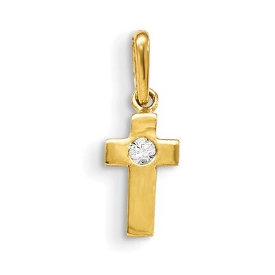 CZ Children&#39;S Cross Pendant 14k Gold YC1126, MPN: YC1126, 886774967677