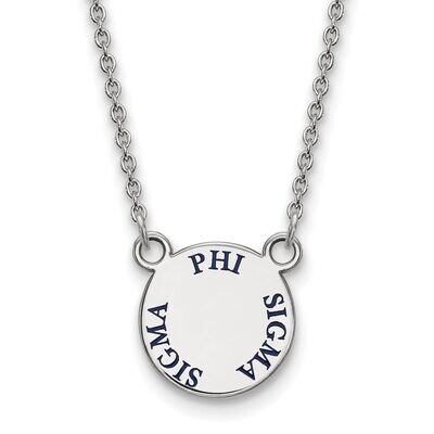 Phi Sigma Sigma Extra Small Enameled Pendant with 18 Inch Chain Sterling Silver SS014PSS-18, MPN: S…