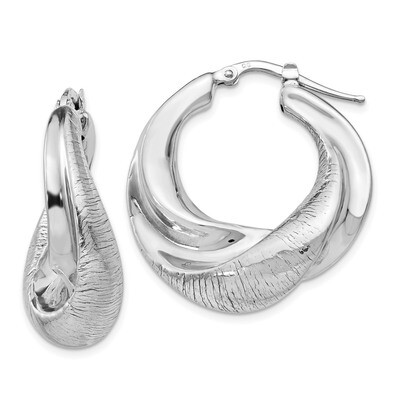 Leslie&#39;s Twisted Hoop Earrings Sterling Silver Polished HB-QLE584, MPN: QLE584, 191101474637