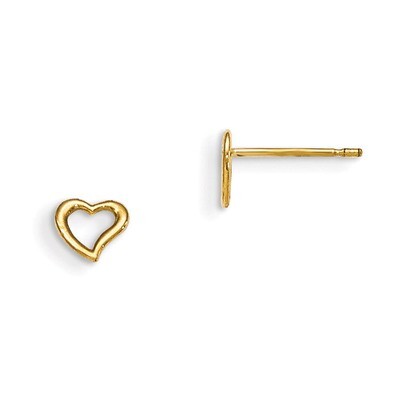 Children&#39;S Heart Post Earrings 14k Gold GK710, MPN: GK710, 886774342764