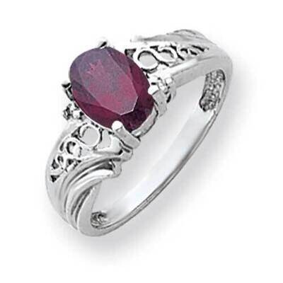 8x6mm Oval Rhodolite Garnet Diamond Ring 14k White Gold Y4684RG_AA, MPN: Y4684RG_AA, 883957593678