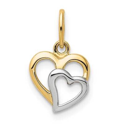 Hearts Pendant 14k Gold &amp; White Rhodium YC1353, MPN: YC1353, 883957175393