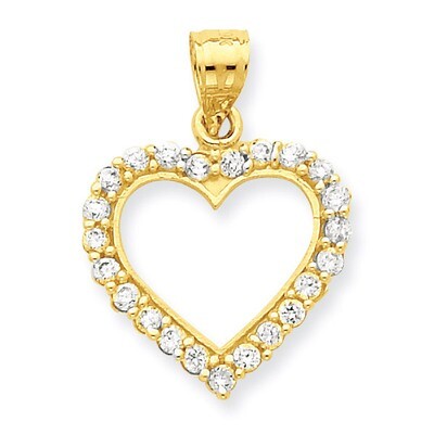 Heart Pendant 10k Gold Synthetic Diamond 10C926, MPN: 10C926, 886774022093