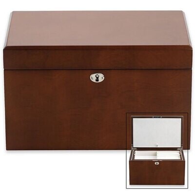 Reed and Barton Engravable Haley Lt Walnut Cream Suede Jwl Box 863104, MPN: 863104, 735092244383