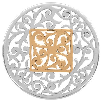 Nikki Lissoni Large Square Fantasy Silver Gold-Plated 43mm Coin C1206SL, MPN: C1206SL, 8718627464663