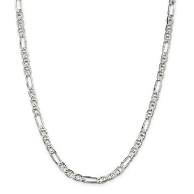 22 Inch 5.5mm Figaro Anchor Chain Sterling Silver QAF150-22, MPN: QAF150-22, 883957191119